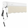 Awntech Key West 12' Linen Heavy-Duty Left Motor Retractable Patio Awning with Protective Hood 237FCL12L